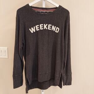 Royce Brand Weekend Spell Out Top Large Long Sleeve Terry Cloth Cozy